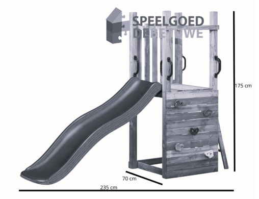 Irma Holzspielplatz mit gelber Rutsche