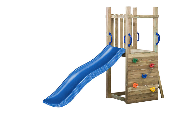 Irma Holzspielplatz mit blauer Rutsche