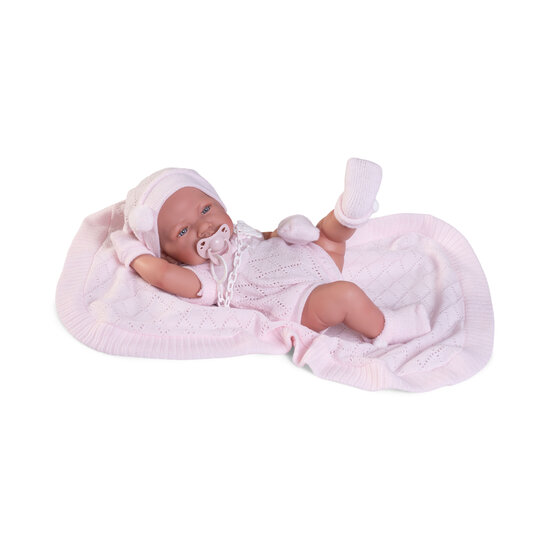 Puppe Antonio Juan Girl mit gestrickter Decke 42cm