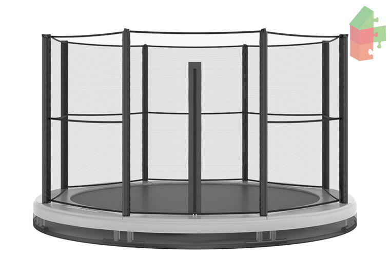 Trampolin AKROBAT ORBIT INGROUND 430 (14ft) Anthrazit inklusive Sicherheitsnetz