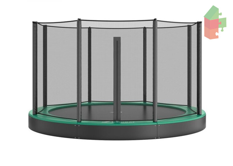 Trampolin AKROBAT ORBIT FLAT 244 Gr&uuml;n (8ft), inklusive Sicherheitsnetz