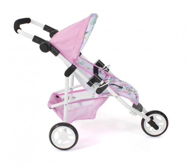Puppenbuggy Jogging Lola (Blumen weiß/rosa)