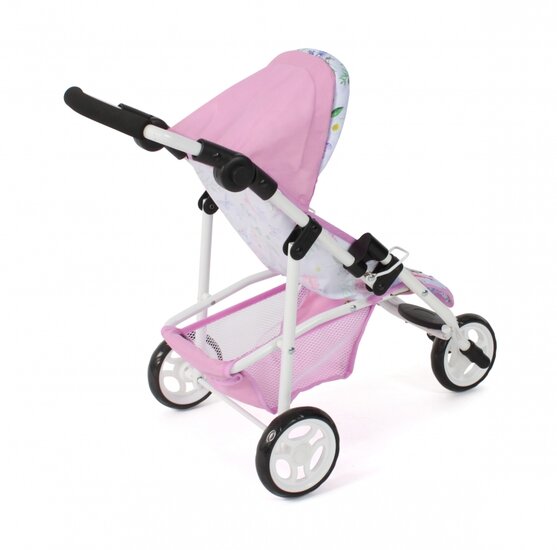 Puppenbuggy Jogging Lola (Blumen weiß/rosa)