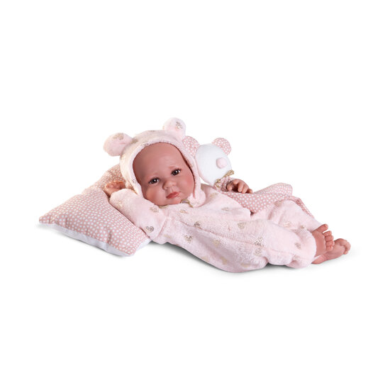 Puppe Antonio Juan Luca mit Teddybär-Pyjama 42cm