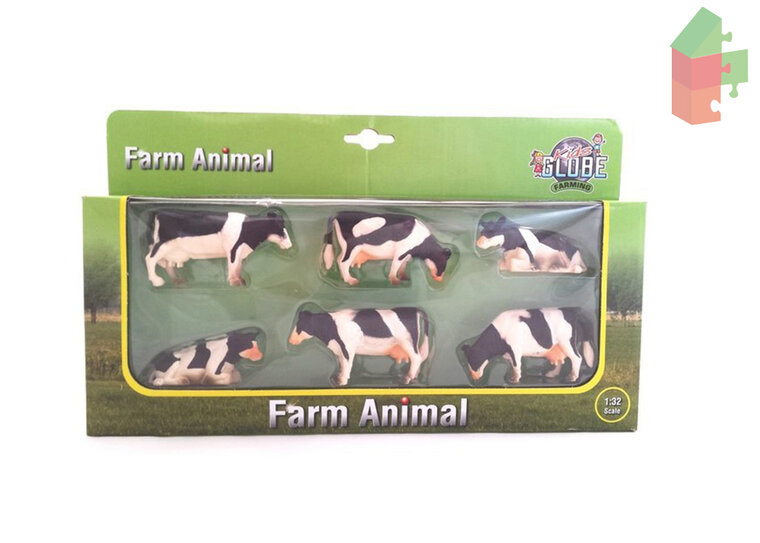 Kids Globe Kühe 1:32 Holstein Set von 6