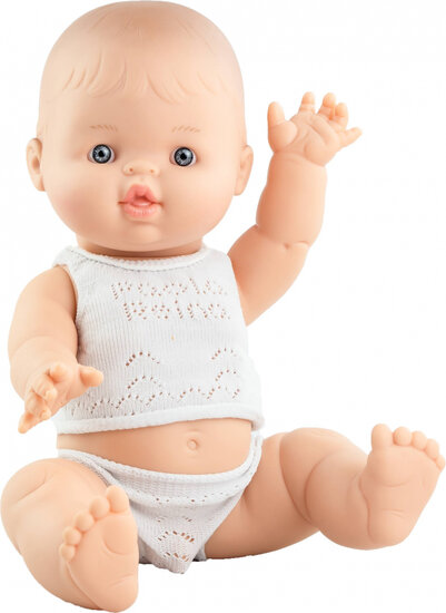 Paola Reina Gordi Babypop Blank Junge mit Unterwäsche 34cm