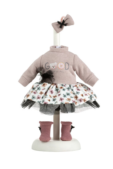 Kledingset Llorens 35cm paars shirtje