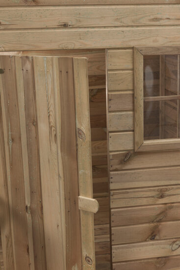 Houten Speelhuisje Laura - Ge&iuml;mpregneerd FSC Hout - Groot Model