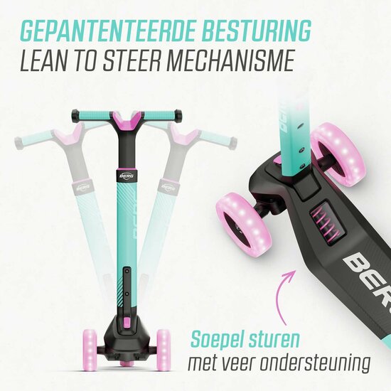 BERG Nexo Step - Opvouwbaar LED Verlichting - Mint/Roze 6+ Jaar