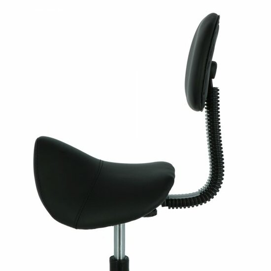 Zadelkruk Zwart - Met Rugleuning - Verstelbaar - Werkstoel