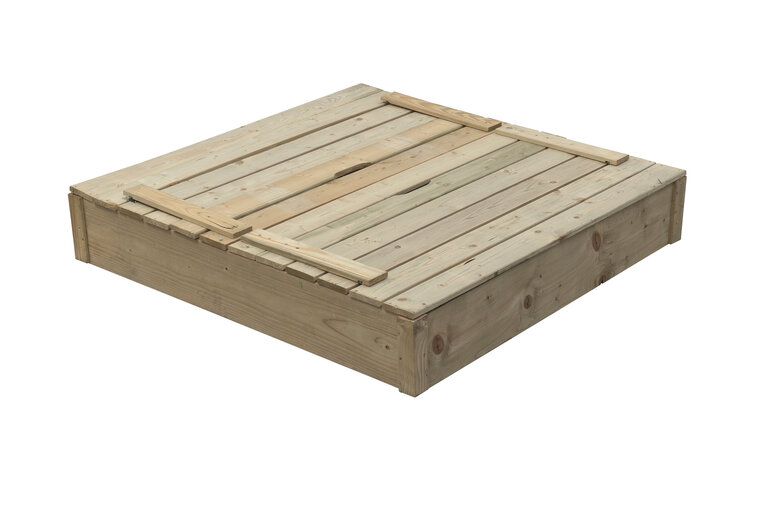 Zandbak Robert 120x120 cm - Ge&iuml;mpregneerd Hout - Met Zitrand