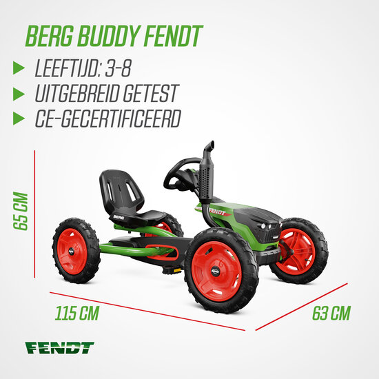 BERG Buddy Fendt Skelter Groen - 3-8 Jaar - Officieel Design