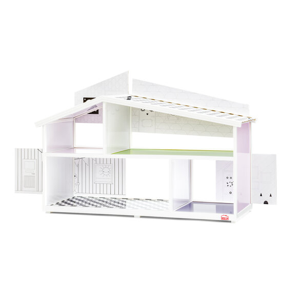 DIY poppenhuis achterwand om in te kleuren - Lundby Creative 44x19cm