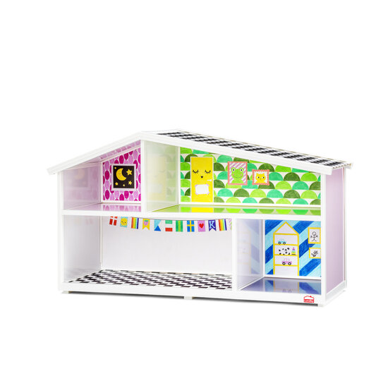DIY poppenhuis achterwand om in te kleuren - Lundby Creative 44x19cm