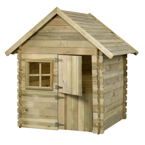 Speelhuisje hout Louise deluxe met vloer - FSC ge&iuml;mpregneerd