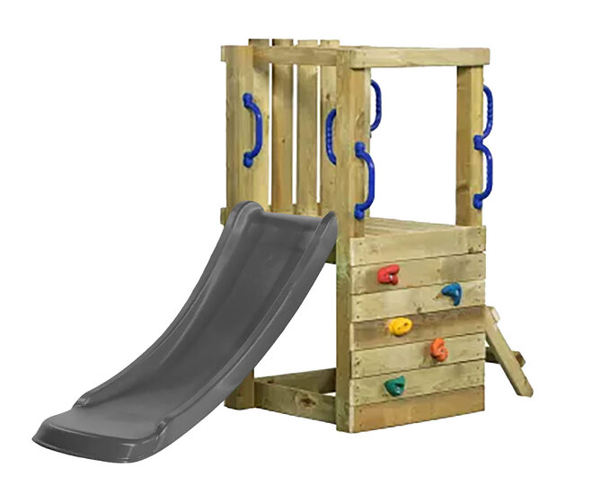 Houten Speeltoestel Irma Small - Met Antraciet Glijbaan - Compact