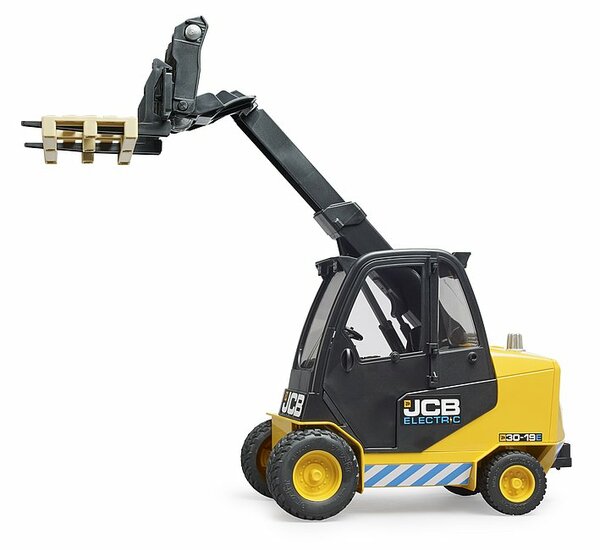 JCB Elektro-Gabelstapler mit Palette von Bruder, 1:16