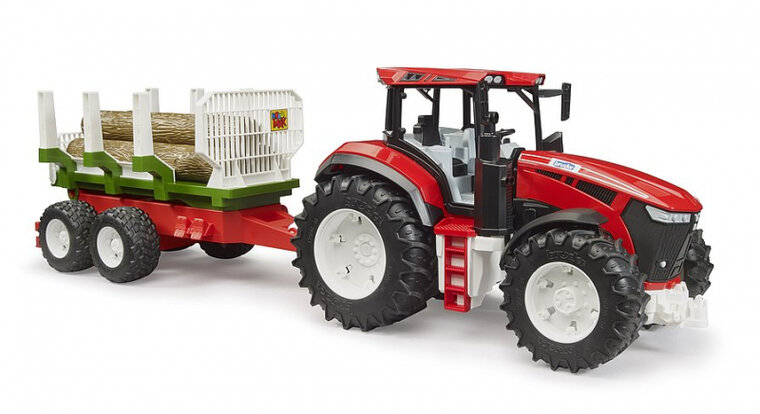 Bruder ROADMAX Traktor mit Holzanh&auml;nger und 3 Baumst&auml;mmen ab 2 Jahre