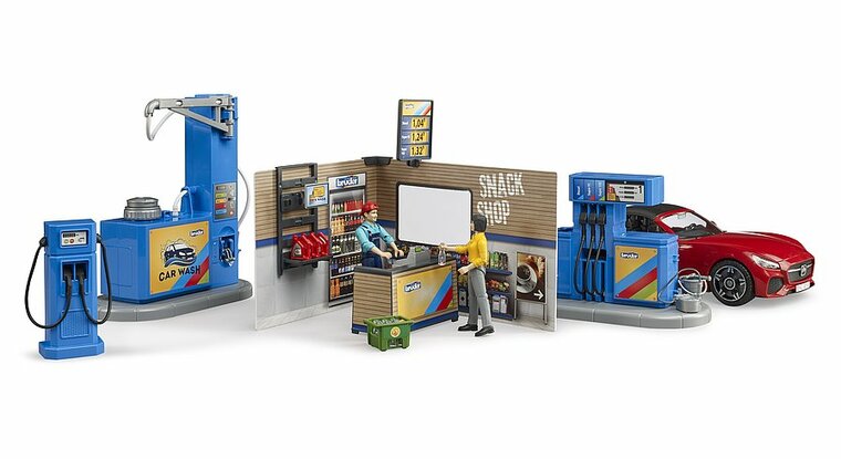 Bruder bWorld Tankstelle mit Waschanlage und Servicestation