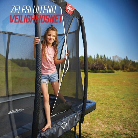 BERG Elite InGround 430 Grijs Levels + Safety Net DLX XL