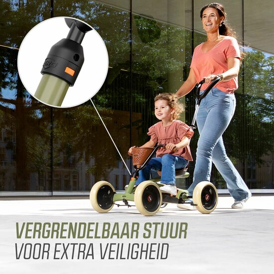 BERG Buzzy Retro 2-in-1 Groen - Skelter Met Duwstang - 2-5 Jaar