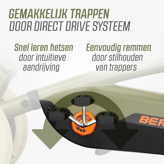 BERG Buzzy Retro 2-in-1 Groen - Skelter Met Duwstang - 2-5 Jaar