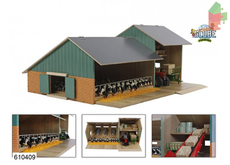 Kids Globe Houten Stal Met Loods Voor Siku 1:32