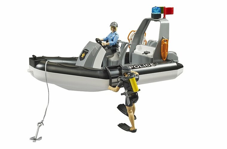 Bruder RAM 2500 Polizei-Truck mit Boot, Anh&auml;nger &amp; 2 Figuren 1:16