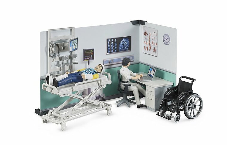 Bruder bWorld Krankenhaus-Spielset mit Arzt, Patient und Zubeh&ouml;r