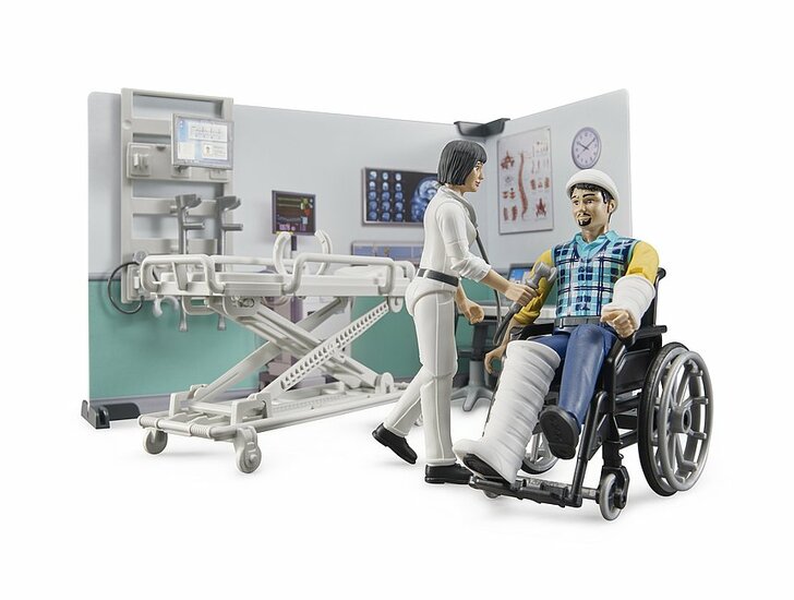 Bruder bWorld Krankenhaus-Spielset mit Arzt, Patient und Zubeh&ouml;r