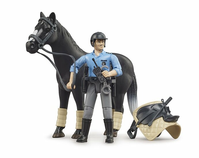 Bruder bWorld Polizist mit Pferd - Berittene Polizei Spielfigur
