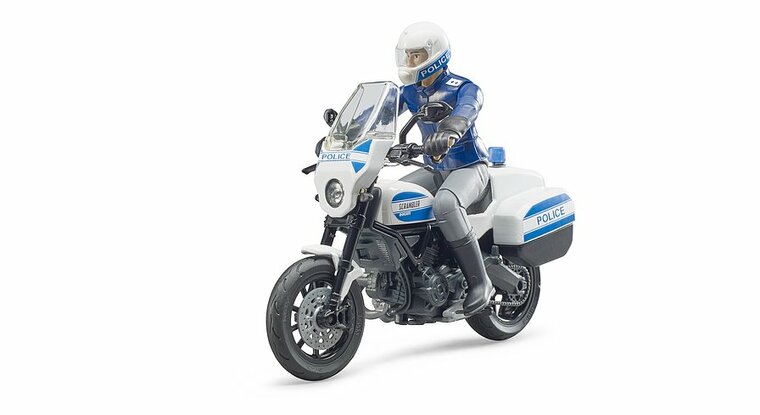 Bruder bWorld Polizeimotorrad Ducati Scrambler mit Figur 1:16