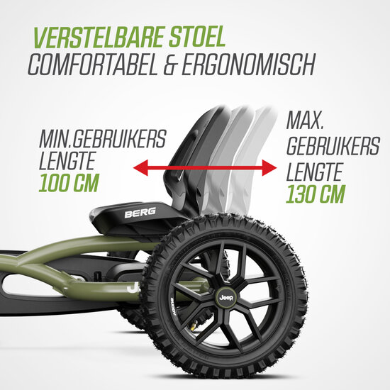 Skelter met BFR-systeem Berg Buddy Jeep Wrangler groen 3-8 jaar