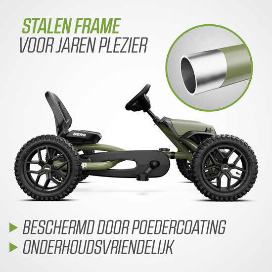 Skelter met BFR-systeem Berg Buddy Jeep Wrangler groen 3-8 jaar