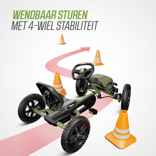 Skelter met BFR-systeem Berg Buddy Jeep Wrangler groen 3-8 jaar