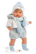 Llorens Jungenpuppe Sasha weint blaue Kleidung 38cm