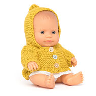 Miniland Babypuppe europ&auml;isches M&auml;dchen gekleidet 21cm