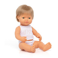 Miniland Puppe dunkelblond Junge mit Unterw&auml;sche 38cm