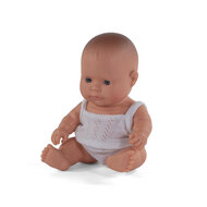 Miniland Babypuppe europ&auml;ischer Junge mit Unterw&auml;sche 21cm