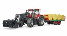 Bruder Case IH Optum 300CVX mit Frontlader und Ballentransportanh&auml;nger