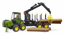 Bruder John Deere 1210E R&uuml;ckezug mit 4 Baumst&auml;mmen und Holzgreifer