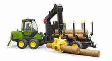 Bruder John Deere 1210E R&uuml;ckezug mit 4 Baumst&auml;mmen und Holzgreifer