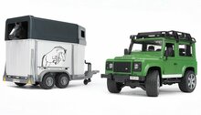 Bruder Land Rover Defender mit Pferdeanh&auml;nger inkl. 1 Pferd