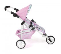 Puppenbuggy Jogging Lola (Blumen wei&szlig;/rosa)