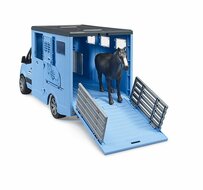 Bruder MB Sprinter Tiertransport Blau mit Pferd