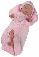 Paola Reina Bebito Babypop nackt gekleidet (in Rosa), 45cm Puppentuch