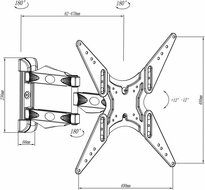 TV-Wandhalterung schwenkbar, 13-65 Zoll