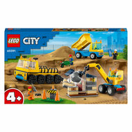 LEGO City 60391 Kiepwagen, Bau-LKW und Abbruchkran