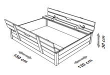 Holzsandkasten Tommy Deluxe XL 150x120