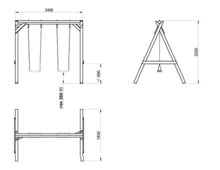 Doppelschaukel aus Holz Prestige Garden